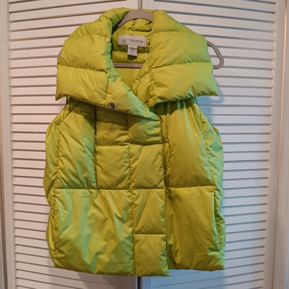 Lime Green Puffer Vest by Liz Claiborne